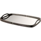 Bandeja Espelhada Vale Em Couro Preto