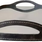 Bandeja Espelhada Vale Em Couro Preto