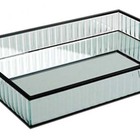 Bandeja Espelhada Vidro Bisotado Retangular Preta 29x18 Cm