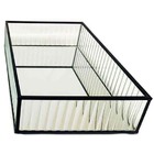 Bandeja Espelhada Vidro Bisotado Retangular Preta 29x18 Cm