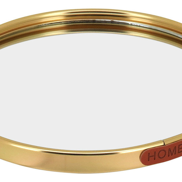 Bandeja Espelhado Metal 20x20cm Dourado Decorativa Para Servir
