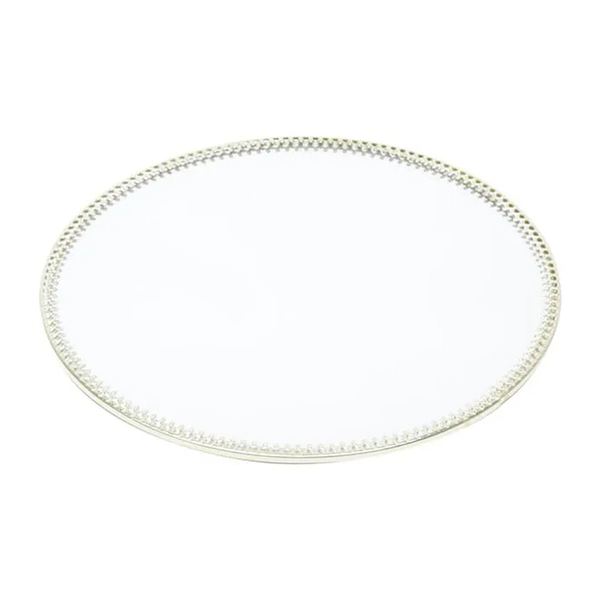 Bandeja Espelho Redonda Dourada Luxo Para Lavabo / Bar / Sala