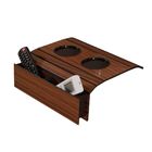 Bandeja Esteira Para Braço De Sofá Cor Mel Com Porta Controle