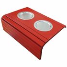 Bandeja Esteira Para Braço De Sofá Porta Copo Alumínio Vermel