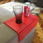 Bandeja Esteira Para Braço De Sofá Porta Copo Reto Vermelho M