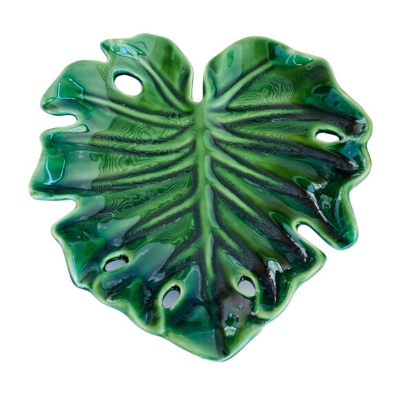 Bandeja Folha Decorativa Costela De Adão 30 Cm