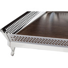 Bandeja Galeria Níquel 70x51x12cm Fundo De Madeira St. James