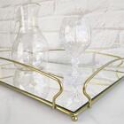 Bandeja Grande Para Aparador 55x34cm Espelhada Retangular Dul