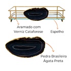 Bandeja Hara Fence Ágata Dourada 10x20 Cm Azul