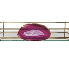 Bandeja Hara Fence Ágata Dourada 15x25 Cm Azul