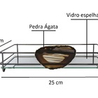 Bandeja Hara Fence Ágata Ônix 15x25 Cm Rosa