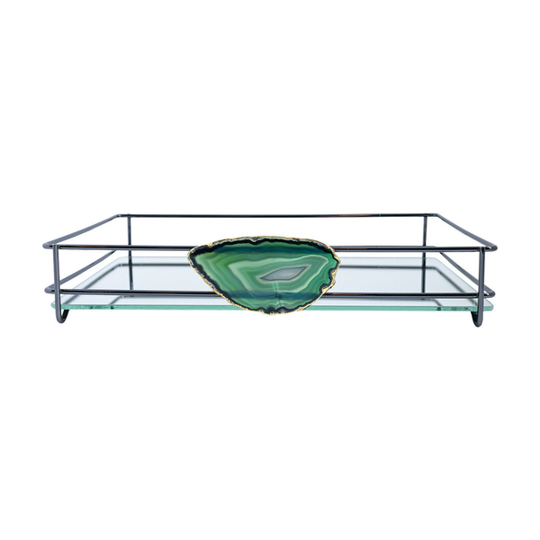 Bandeja Hara Fence Ágata Ônix 15x25 Cm Verde