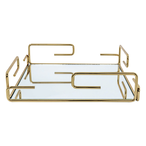 Bandeja Hara Gretha 35,5 X 35,5 Cm Dourada