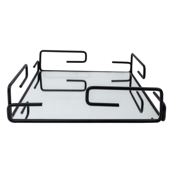 Bandeja Hara Gretha 35,5 X 35,5 Cm Preto Fosco