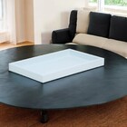 Bandeja Laqueada Branca Grande Luxo Decorativa Sala Casa