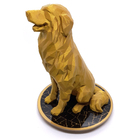 Bandeja Lavabo Sala Em Vidro Craquelado Preto E Dourado 15cm