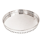 Bandeja Metal C/ Espelho Redonda Prateada 26cm Class Home