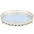 Bandeja Metal C/espelho Round X Edge Dourada Gde – Urban