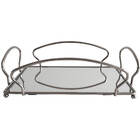 Bandeja Metal Com Espelho Pequena Para Lavabo Banheiro Casa