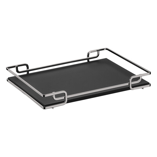 Bandeja Multiuso Hara Luana Tampo Couríssimo Preto 30x40 Cm C