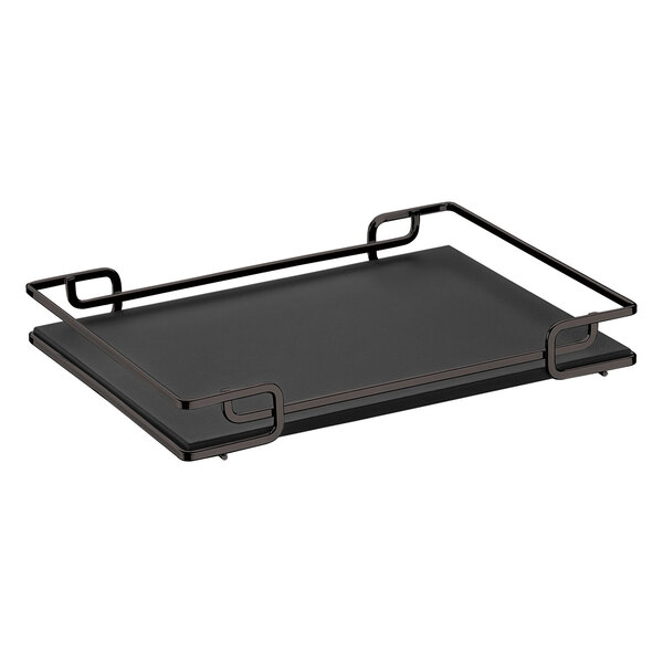 Bandeja Multiuso Hara Luana Tampo Couríssimo Preto 37x57 Cm P