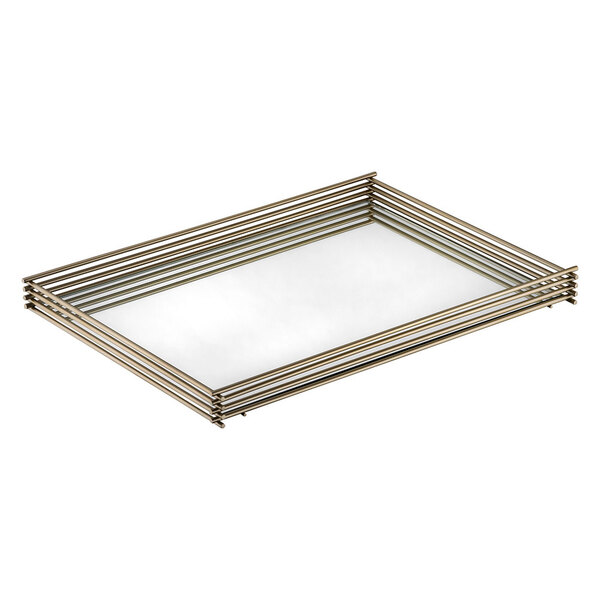 Bandeja Multiuso Hara Wire 40x70 Cm Champanhe