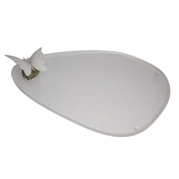 Bandeja Organica 44x26cm Acrilico Cristal C/borboleta Pirita