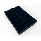 Bandeja Organizadora para Joias Tecido e Plástico Preto Premium 2,4L 4x20x30cm Preta Praticità