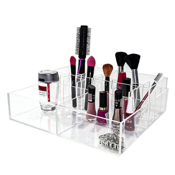 Bandeja Organizadora Em Acrílico Com Porta Pincéis Mod N5