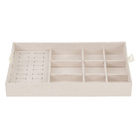 Bandeja Organizadora para Joias Bege 9 Nichos e Porta Anéis Praticità