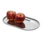 Bandeja Oval De Zamac Silver Plated Balls 29,2x16,7x4,8cm