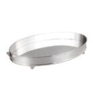 Bandeja Oval Espelhada Em Prata Silverlux Pérola 60x40x9cm