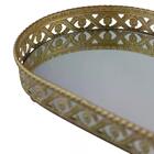 Bandeja Oval Romani Em Ferro Com Espelho Dourada 27998