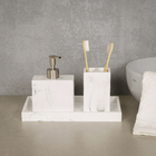 Bandeja para Bancada Retangular Plástico Branco Banheiro Oikos