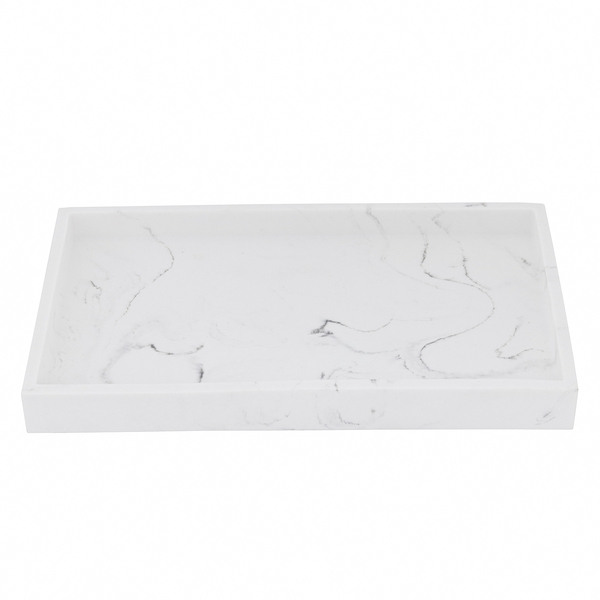 Bandeja para Bancada Retangular Plástico Branco Banheiro Oikos