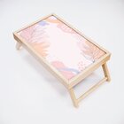 Bandeja Para Café Da Manhã Estampa Abstrata Folhas - 40x25cm