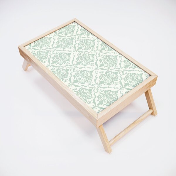 Bandeja Para Café Da Manhã Estampa Arabesco Verde - 40x25cm C