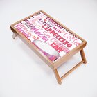 Bandeja Para Café Da Manhã Estampa Cappuccino - 40x25cm Marrom