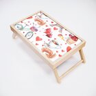 Bandeja Para Café Da Manhã Estampa Coração - 40x25cm Clara