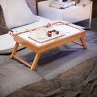 Bandeja Para Café Da Manhã Estampa Coração E Chevron - 40x25c