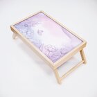 Bandeja Para Café Da Manhã Estampa Flor Lilás - 40x25cm Clara