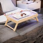 Bandeja Para Café Da Manhã Estampa Flor Lilás - 40x25cm Clara