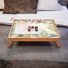 Bandeja Para Café Da Manhã Estampa Folhas - 40x25cm Marrom