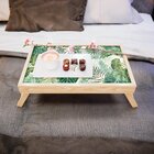 Bandeja Para Café Da Manhã Estampa Folhas Verde - 40x25cm Cla