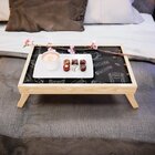 Bandeja Para Café Da Manhã Estampa Fundo Preto Coffee - 40x25