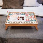 Bandeja Para Café Da Manhã Estampa Geométrica - 40x25cm Marrom