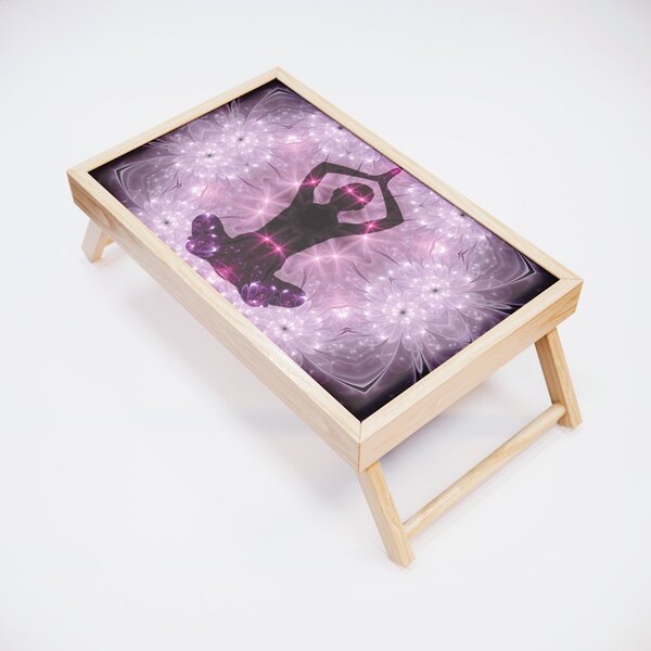 Bandeja Para Café Da Manhã Estampa Meditação - 40x25cm Clara