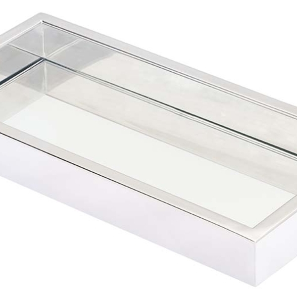 Bandeja Pequena 12x25cm Em Aço Inox Polido Linha Larissa  Sta