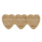 Bandeja Petisqueira De Bambu Heart Com 3 Divisórias Formato C