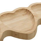 Bandeja Petisqueira De Bambu Heart Com 3 Divisórias Formato C